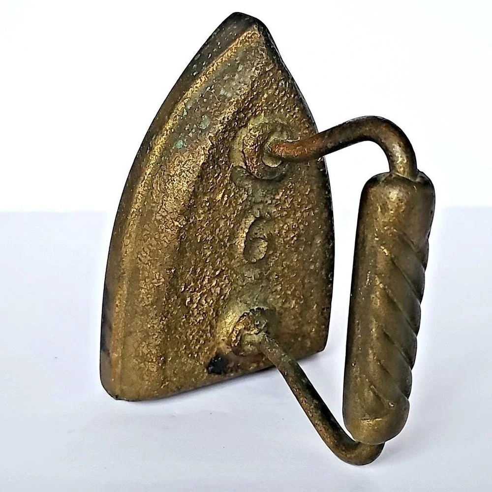 Antique Bronze Cast Iron Clothing Press Iron Vintage 5lbs 11oz 1825